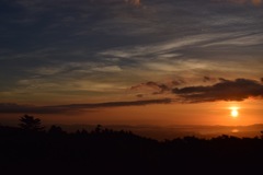 大山から見る夕日