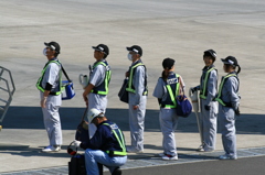機内清掃前