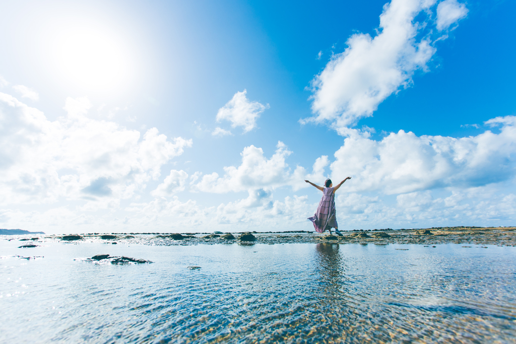 水平線に向かって