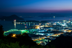 日没後の広島湾