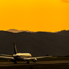 日没前の広島空港