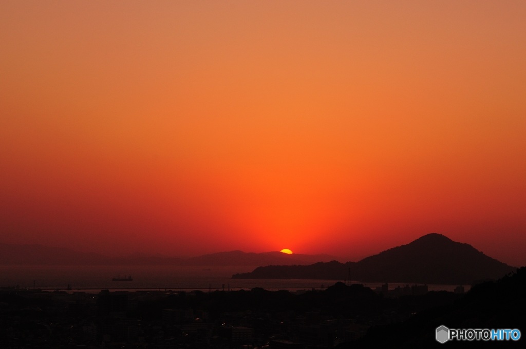 松山城からの夕暮れ