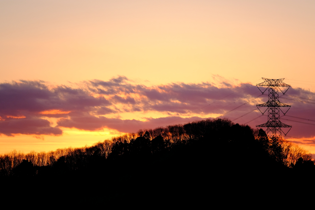 冬の夕暮れ雲