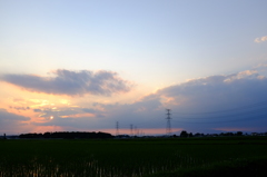 夕暮れの田園風景　その２