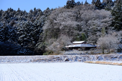 雪化粧の納屋