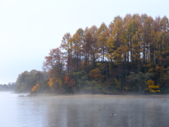 晩秋の湖畔