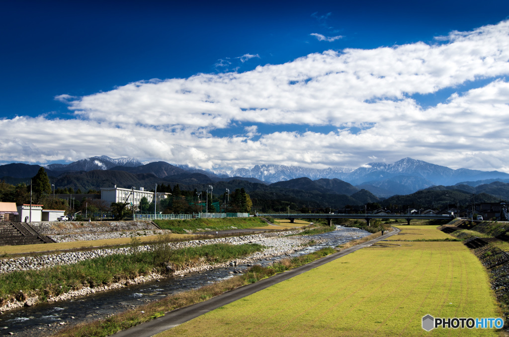 川原から見える風景