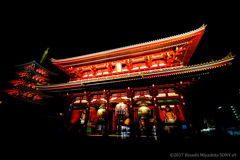 夏の夜 浅草 浅草寺境内