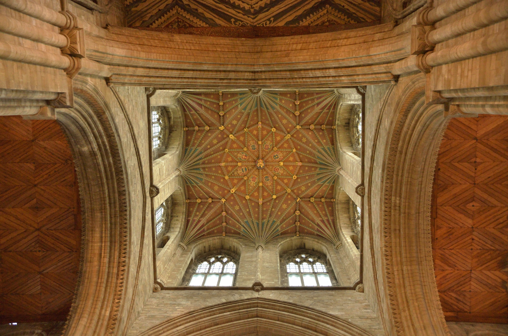 The ceiling of a church
