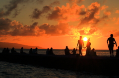 西桟橋の夕日