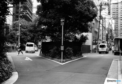 自動車　三叉路