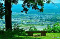 愛宕山から見るわが町　米沢