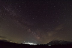 夜空と羊蹄山