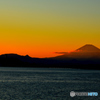 夕日に染まる富士