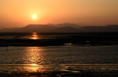 干潟夕景