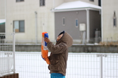 冬の水鉄砲