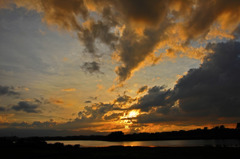 晩秋の石狩夕景