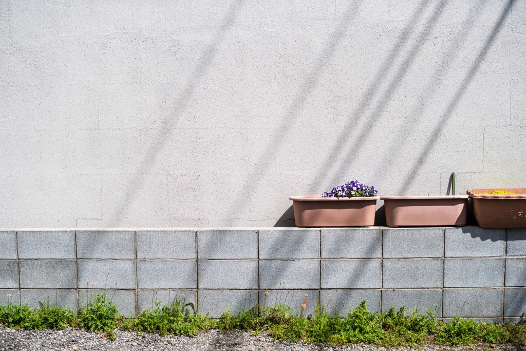 斜めに走るかげ