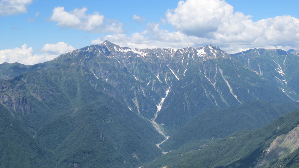 北アルプス 7月の残雪