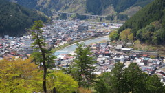 郡上八幡城から眼下を望む