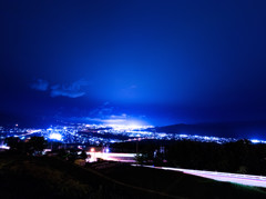 姨捨の夜景とほたると