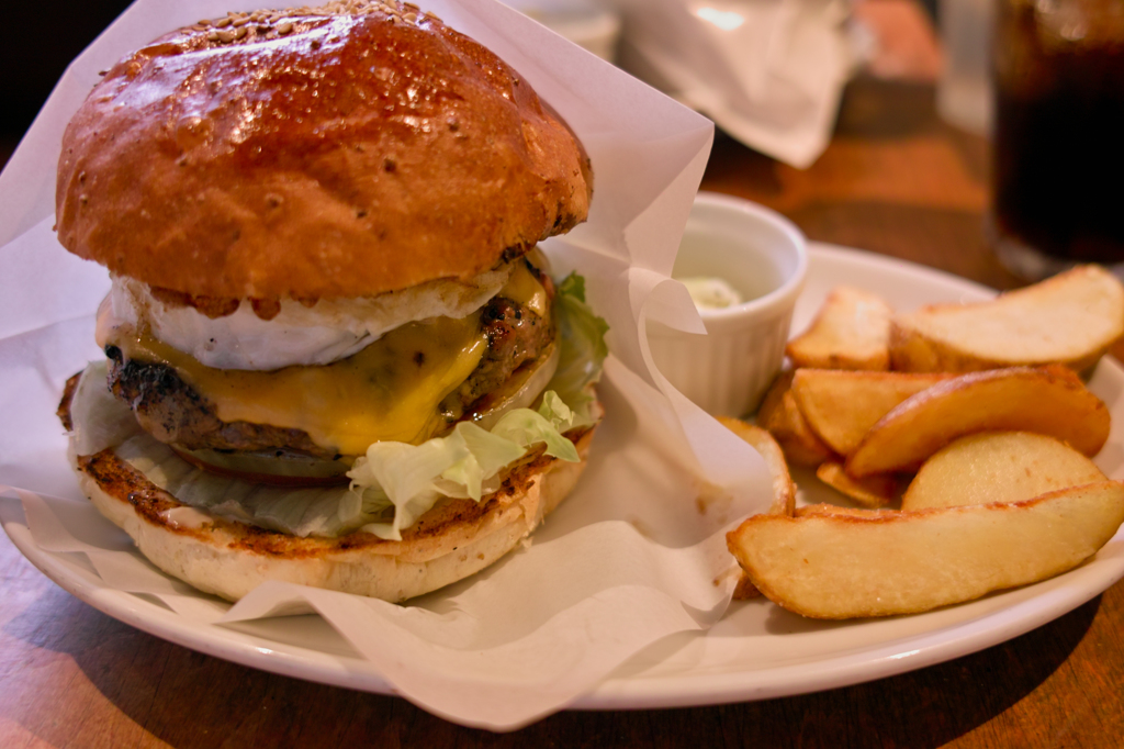 egg cheese hamburger