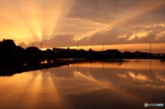 雨上がりの夕焼け