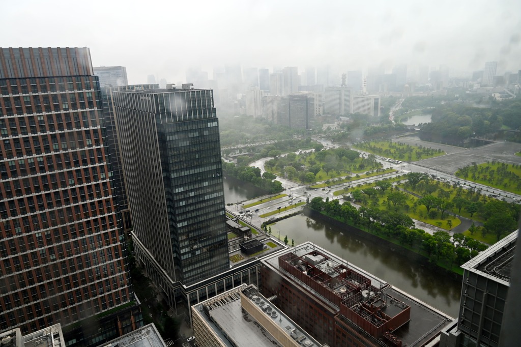 雨に煙る