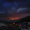 野沢温泉の夕焼け
