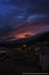 野沢温泉の夕焼け2