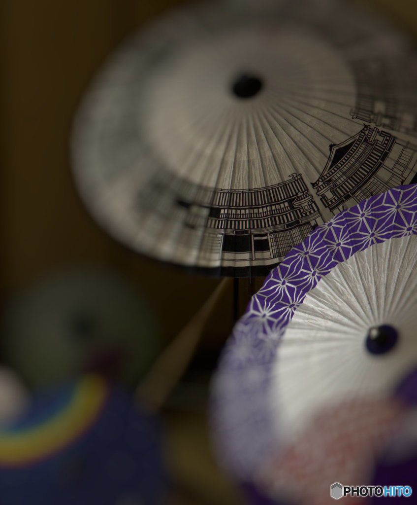 和傘の競演。