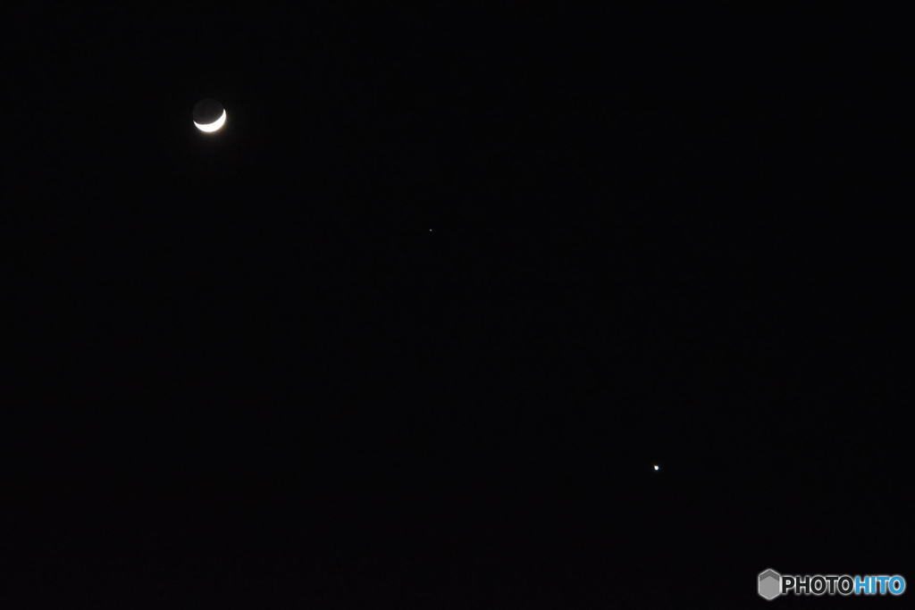 月と火星と金星と！　0833
