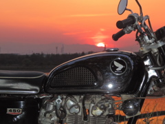 夕陽と愛車と！　1130　ＣＢ４５０