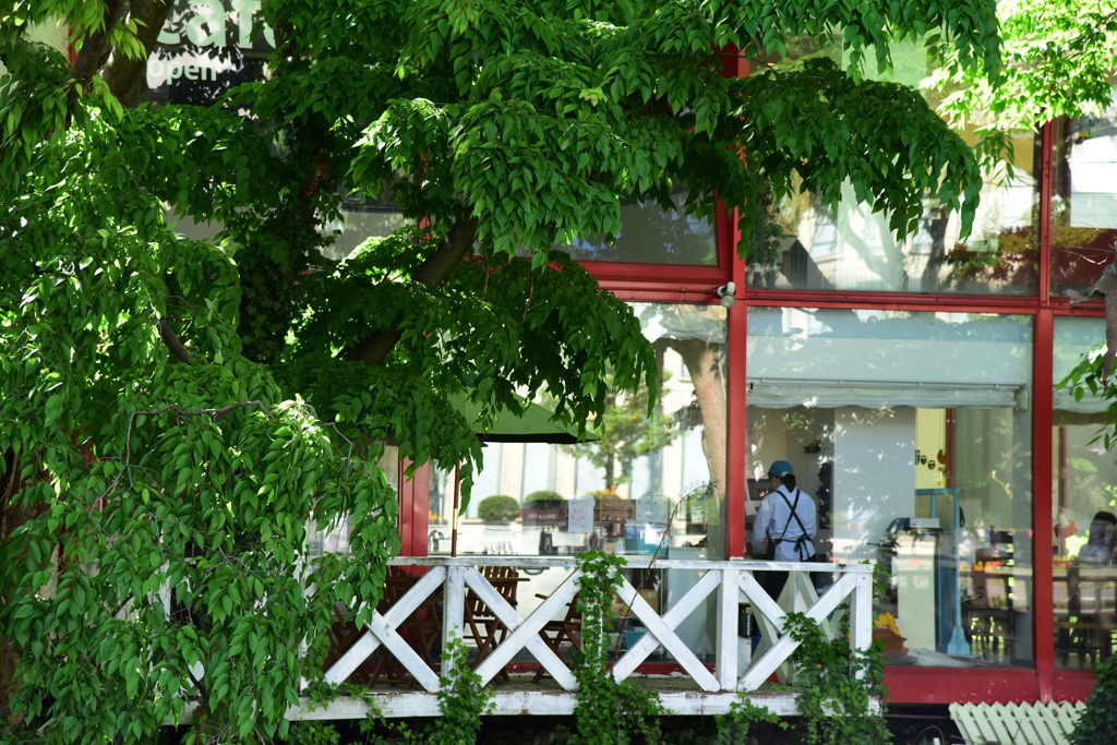 川沿いのカフェ♪