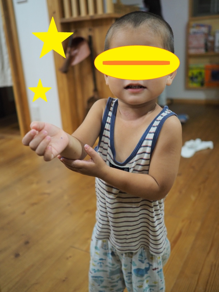 ２歳のポーズ写真、室内にて