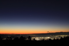 夕焼け夜景一番星