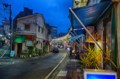 都橋商店街の夕景