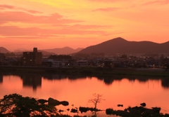 木曽川夕景