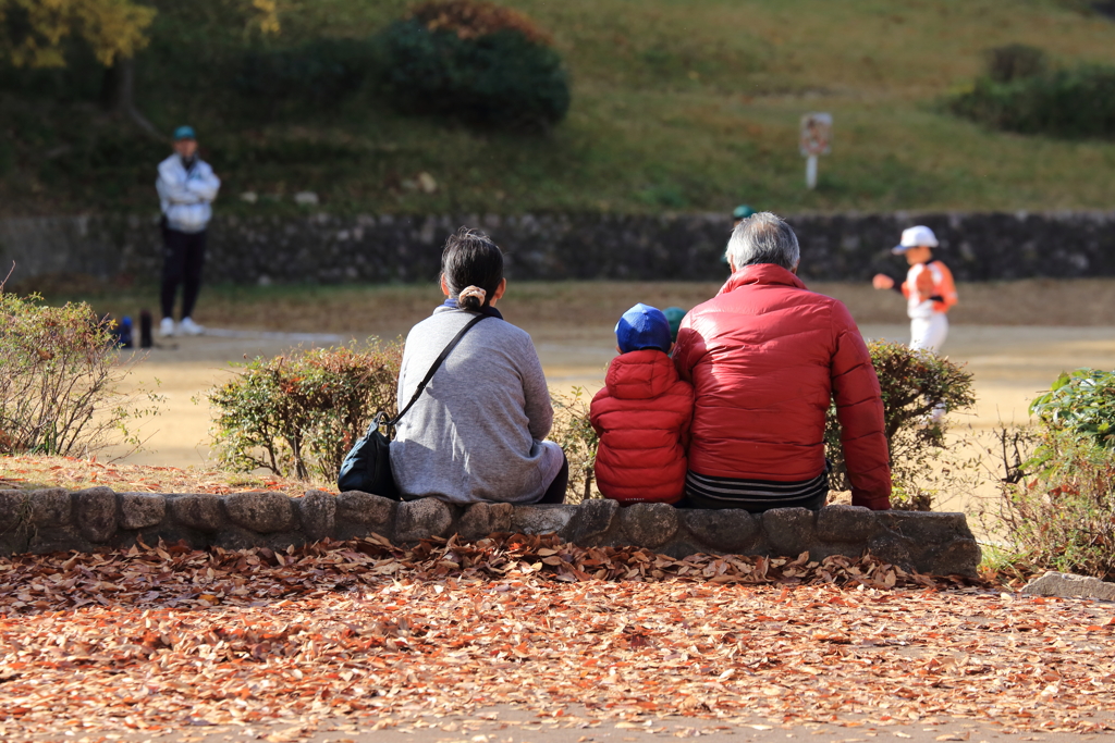 孫と一緒に...