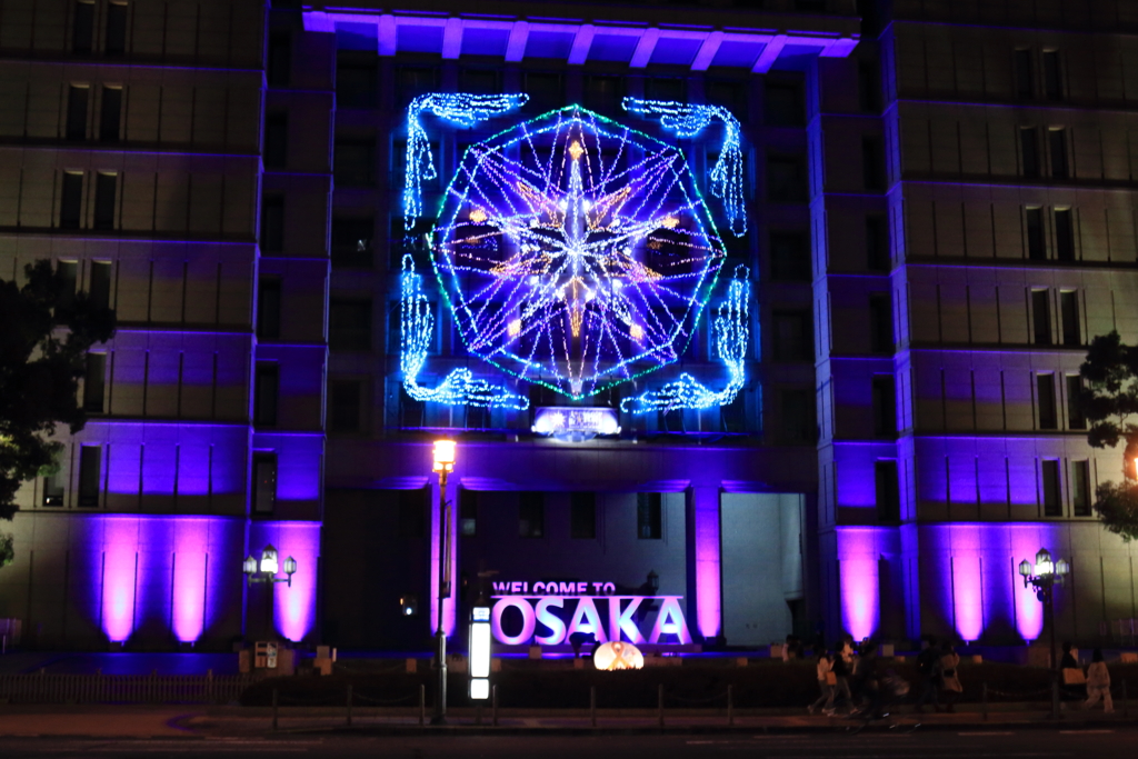 大阪市役所ライトアップ