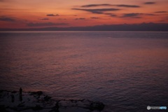 海原の夕陽