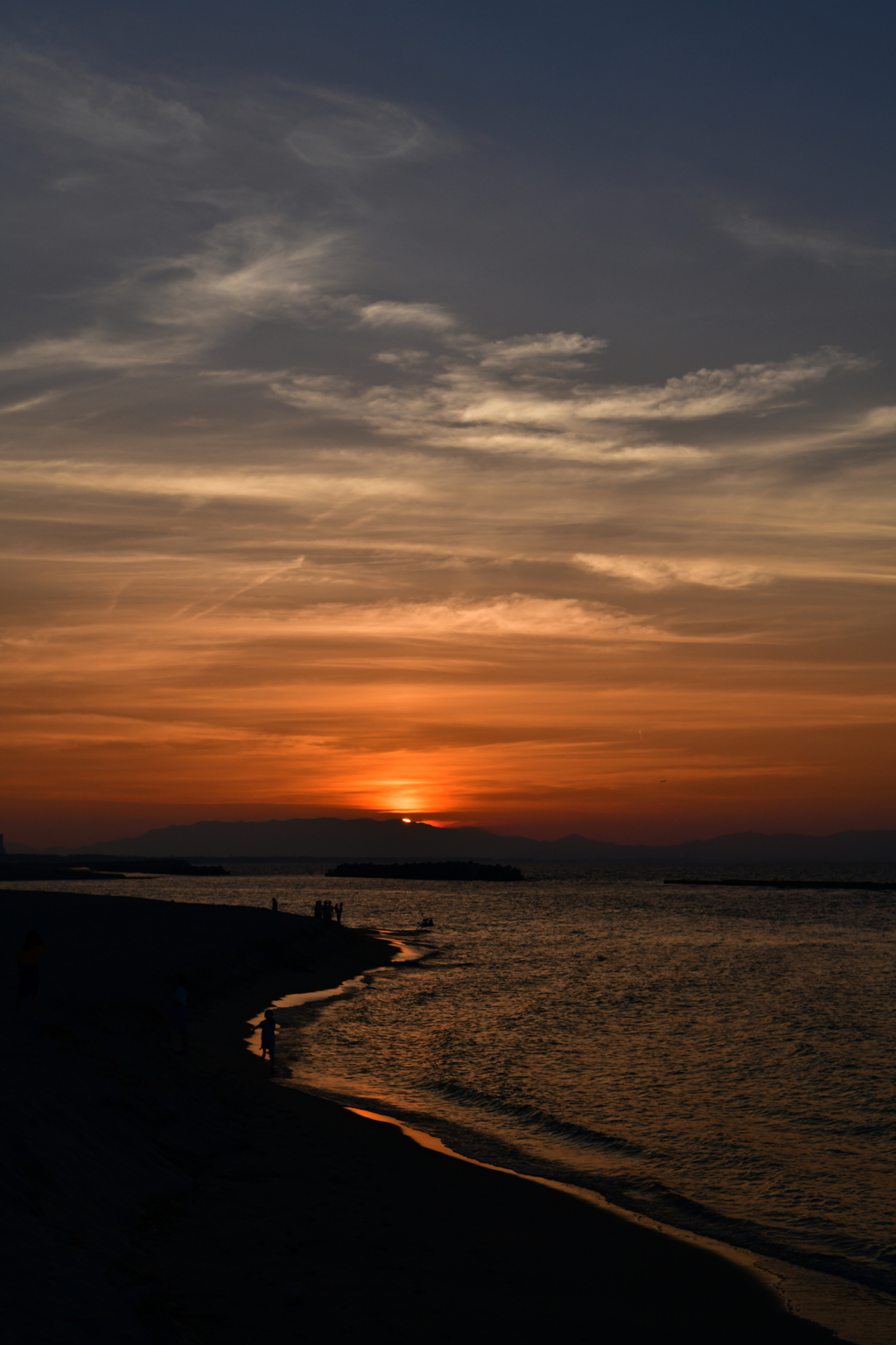 皆生温泉海水浴場の夕日