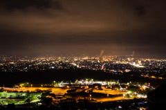 サービスエリアと夜景