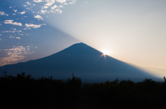 富士山の夜明け