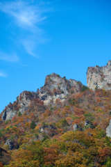 紅葉に映える妙義山