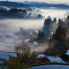 朝霧の棚田