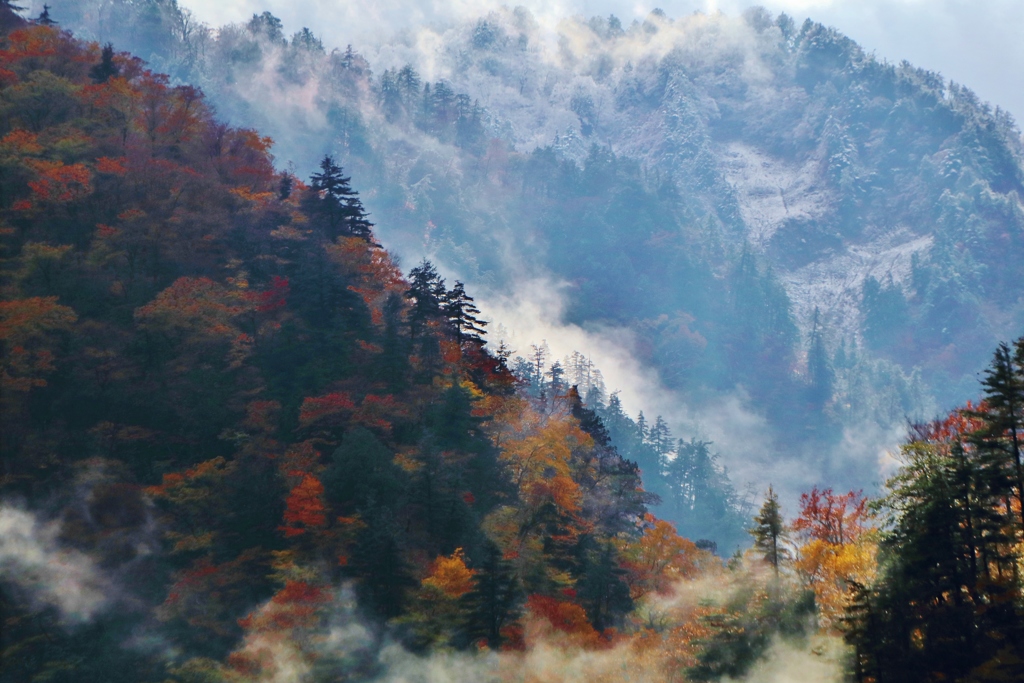 白山　初冠雪