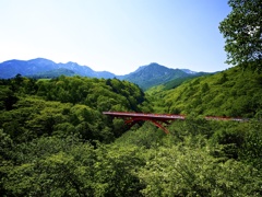 風景☆緑の中の赤い橋