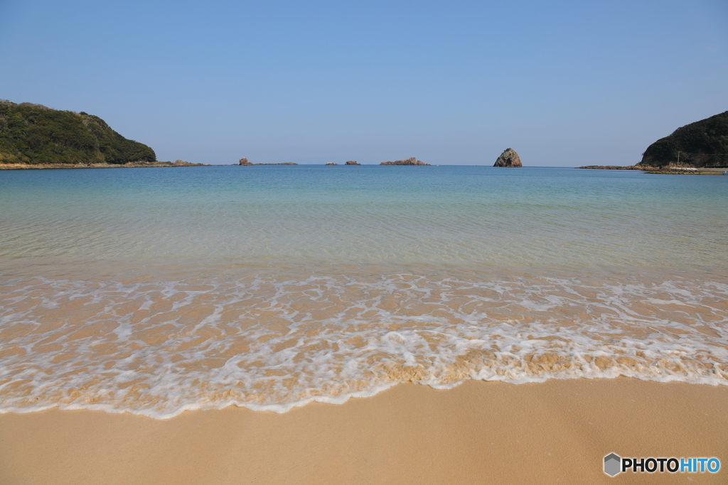 白い浜、青い海、青い空！