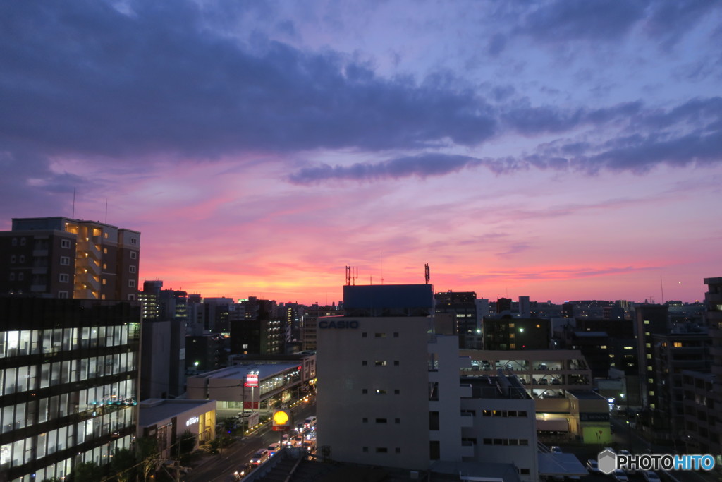 オフィスからの景色(夕焼け)